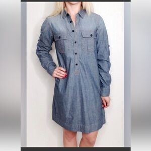 J. Crew Chambray Long Sleeve Dress